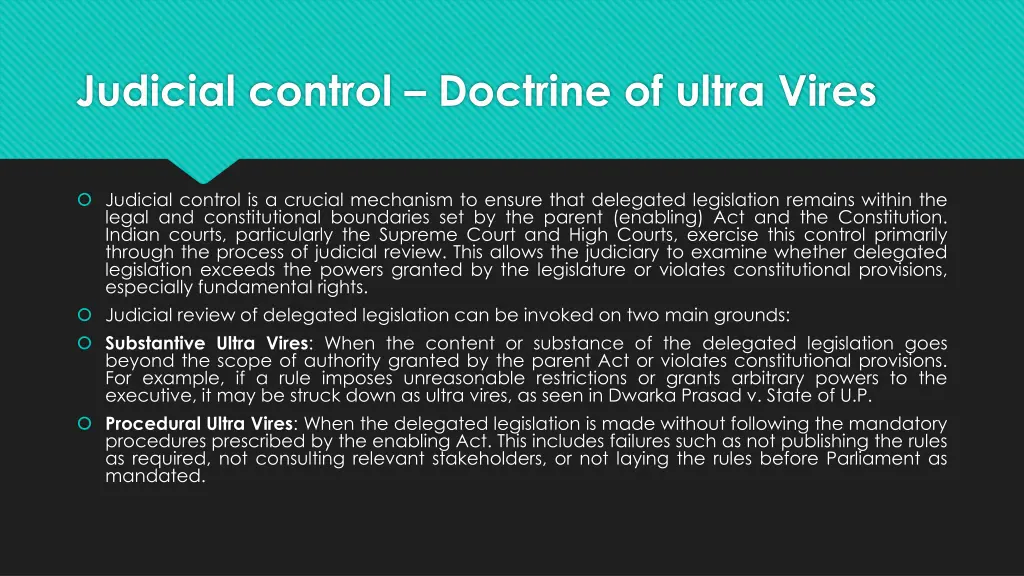judicial control doctrine of ultra vires