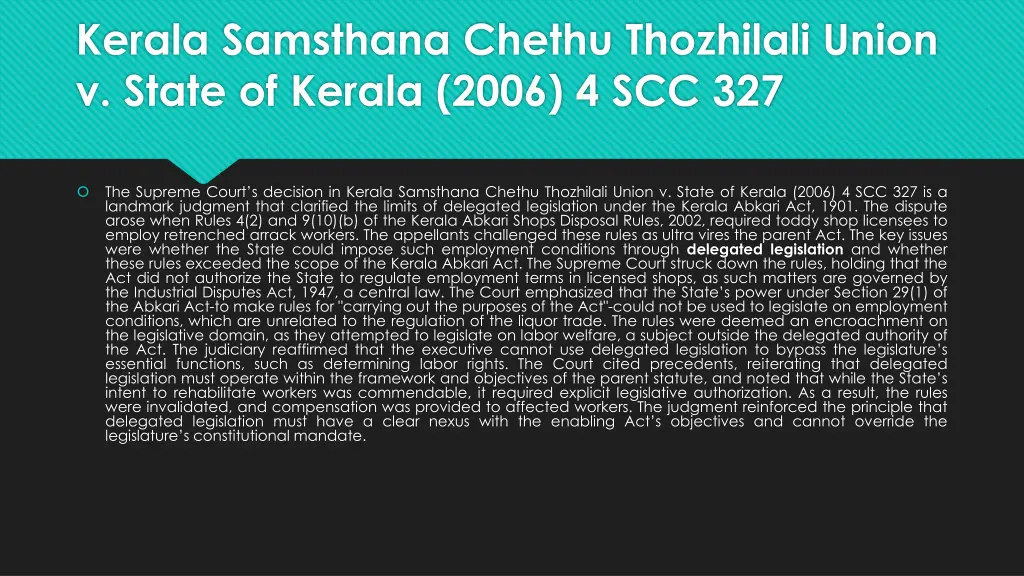 kerala samsthana chethu thozhilali union v state