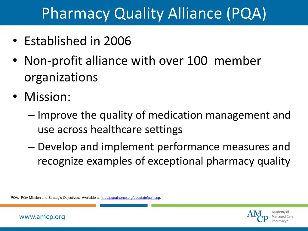 pharmacy quality alliance pqa