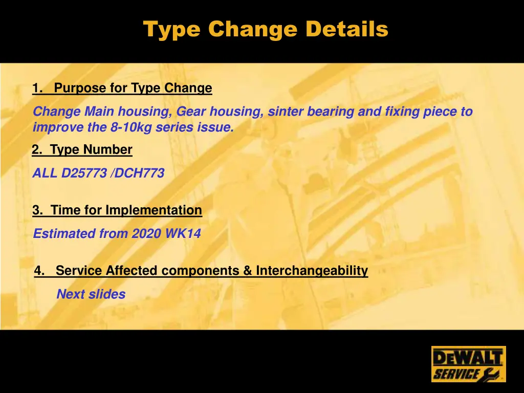 type change details