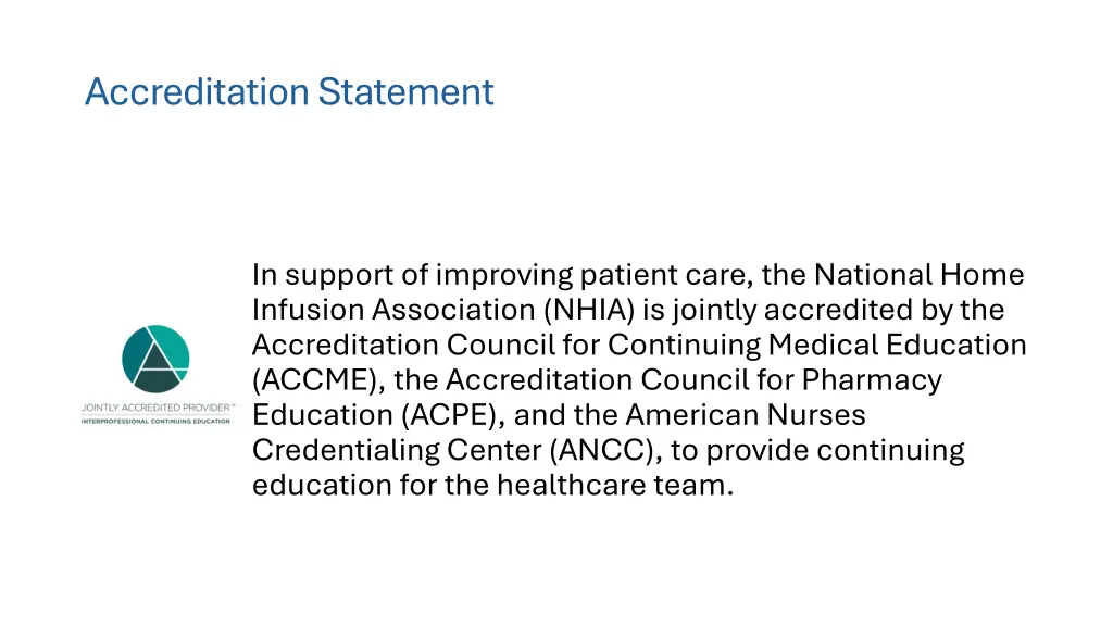 accreditation statement