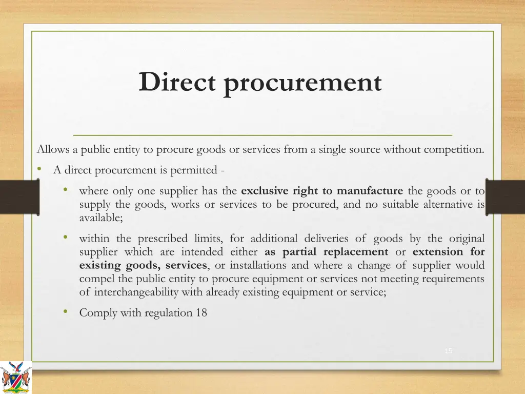 direct procurement