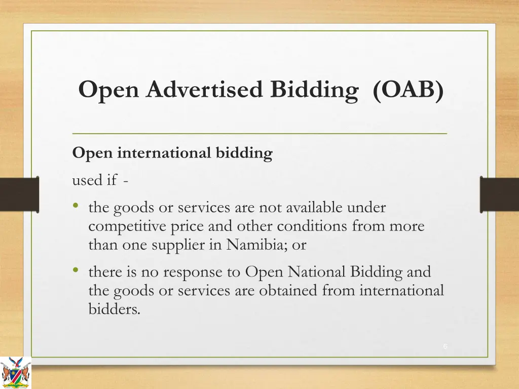 open advertised bidding oab