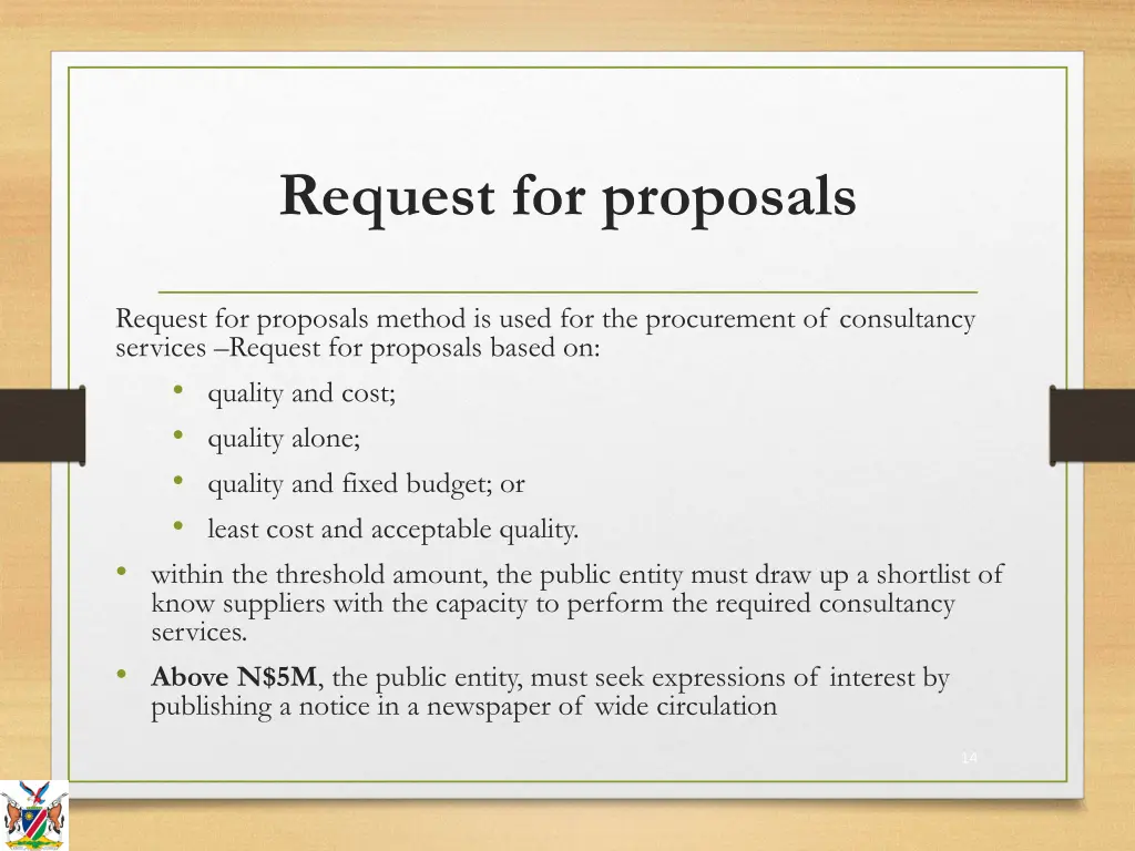request for proposals