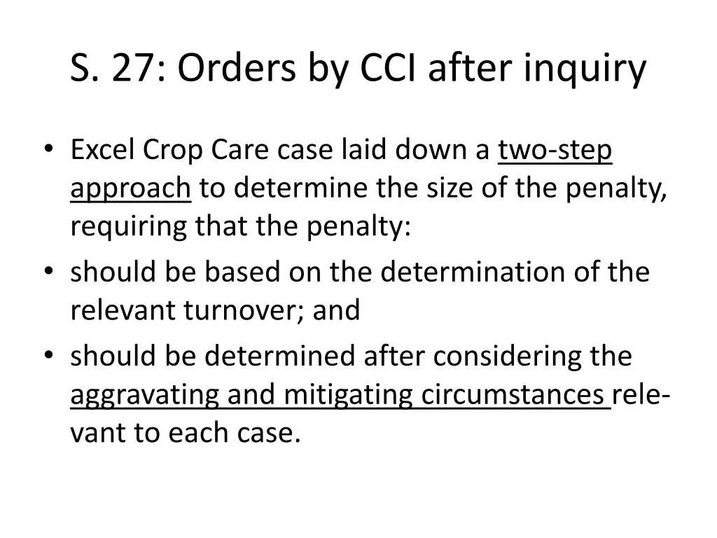 s 27 orders by cci after inquiry