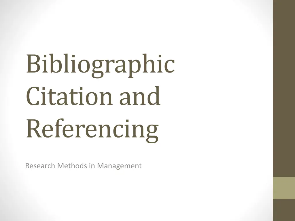 bibliographic citation and referencing