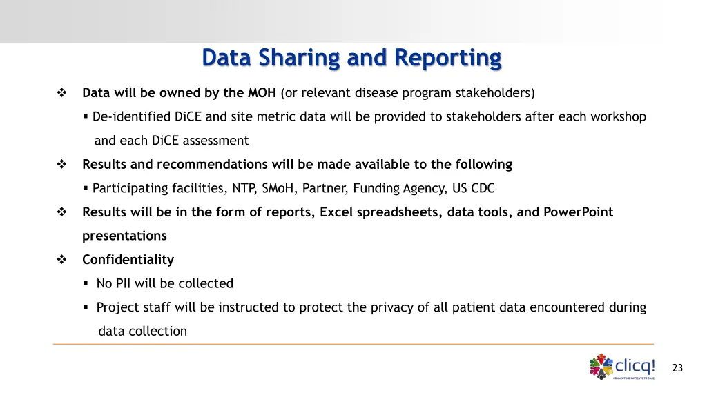 data sharing and reporting