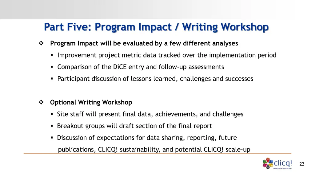 part five program impact writing workshop