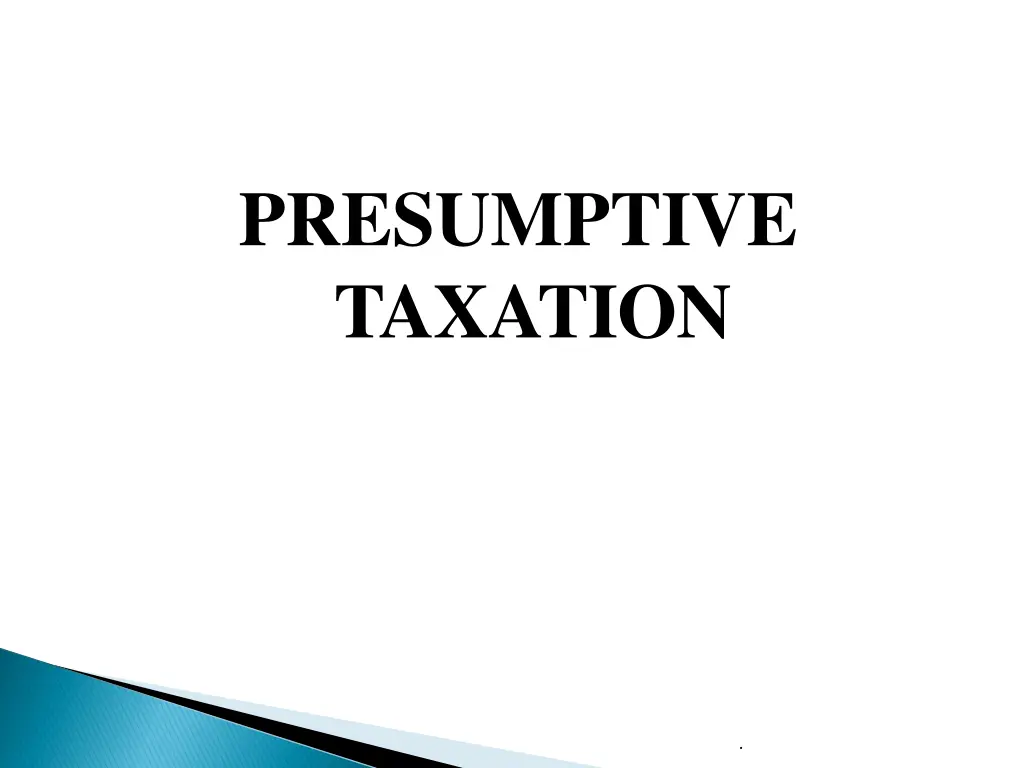 presumptive taxation