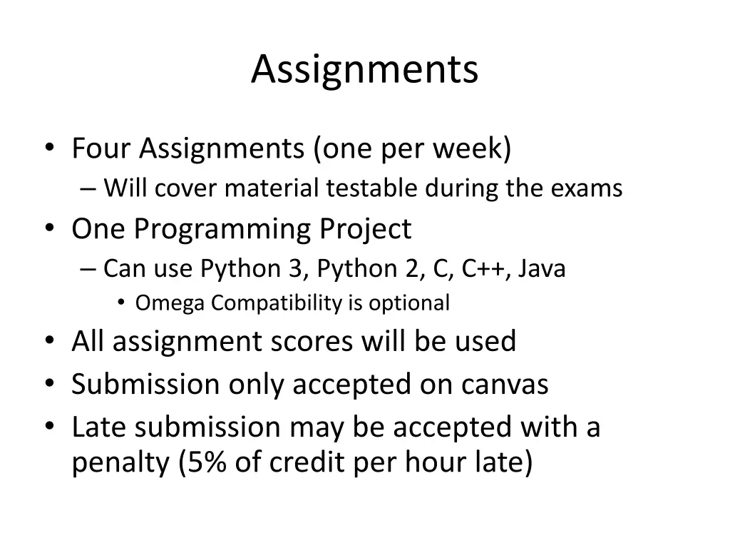 assignments