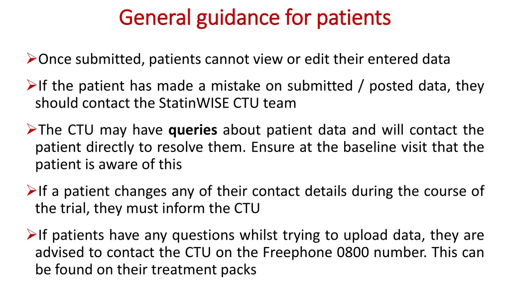 general guidance for patients general guidance