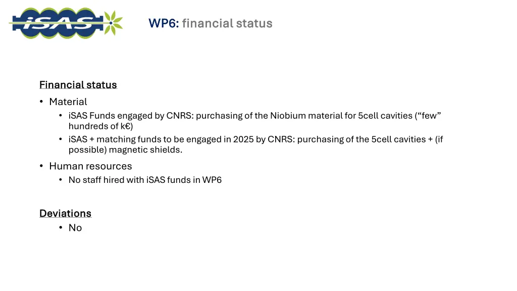 wp6 wp6 financial status financial status