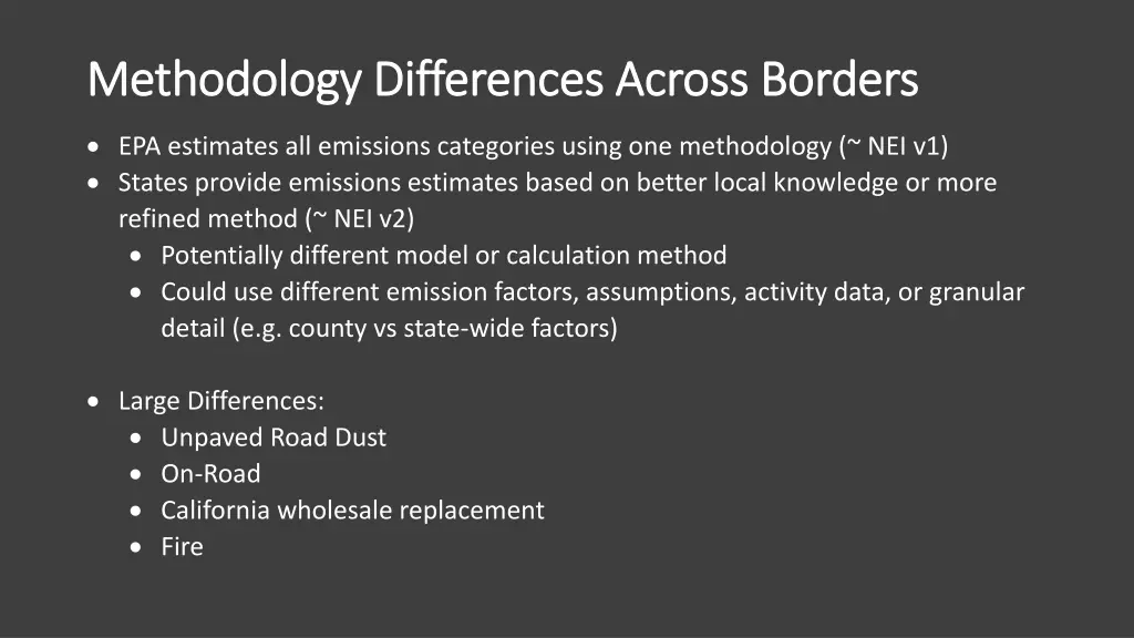 methodology differences across borders