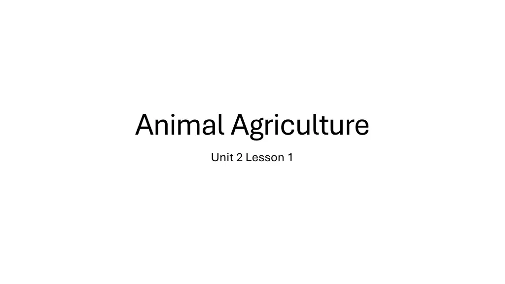 animal agriculture unit 2 lesson 1