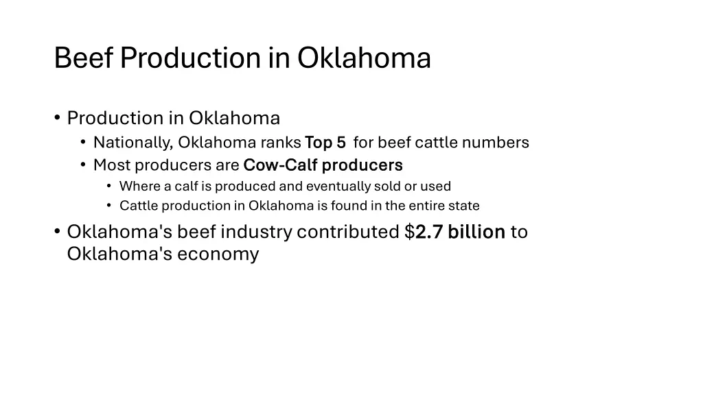 beef production in oklahoma