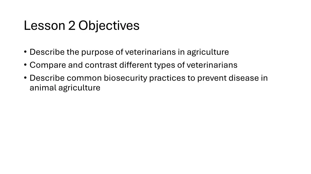 lesson 2 objectives