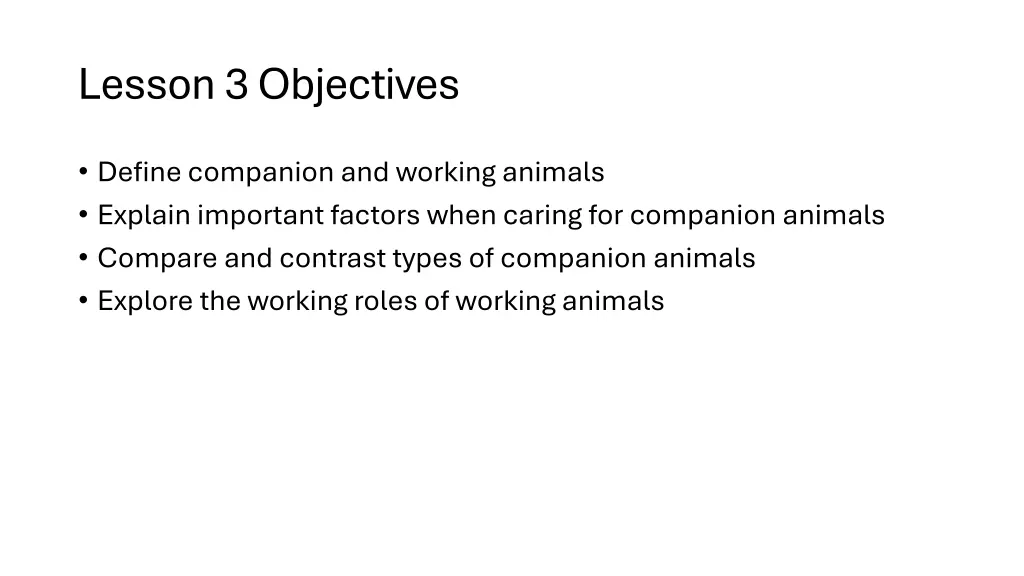 lesson 3 objectives