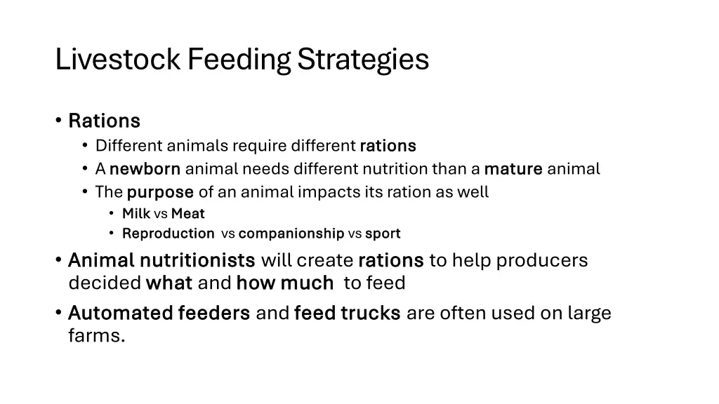 livestock feeding strategies