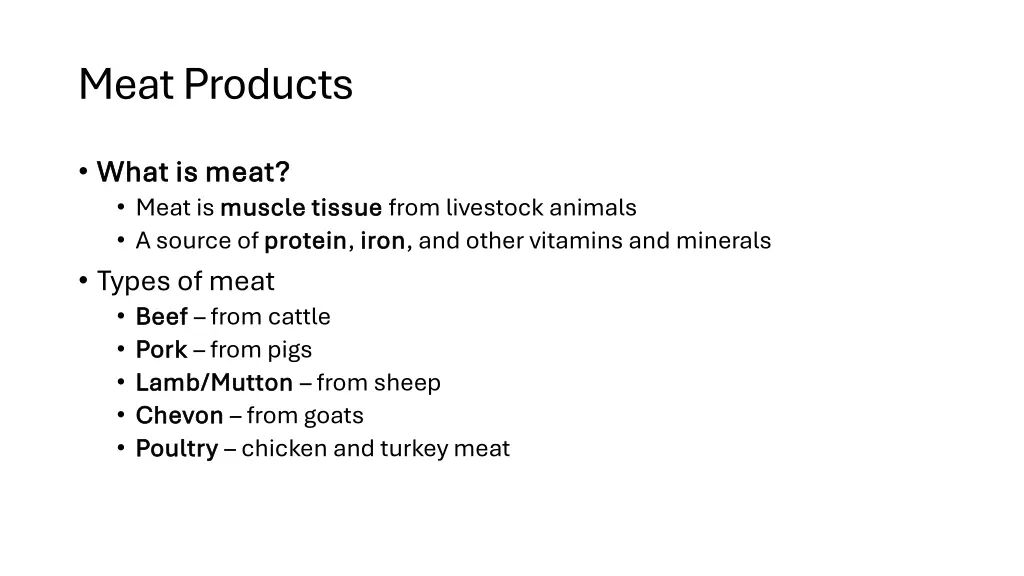meat products