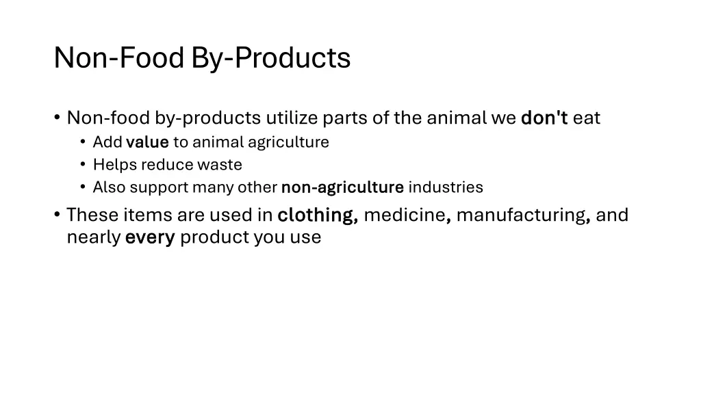 non food by products