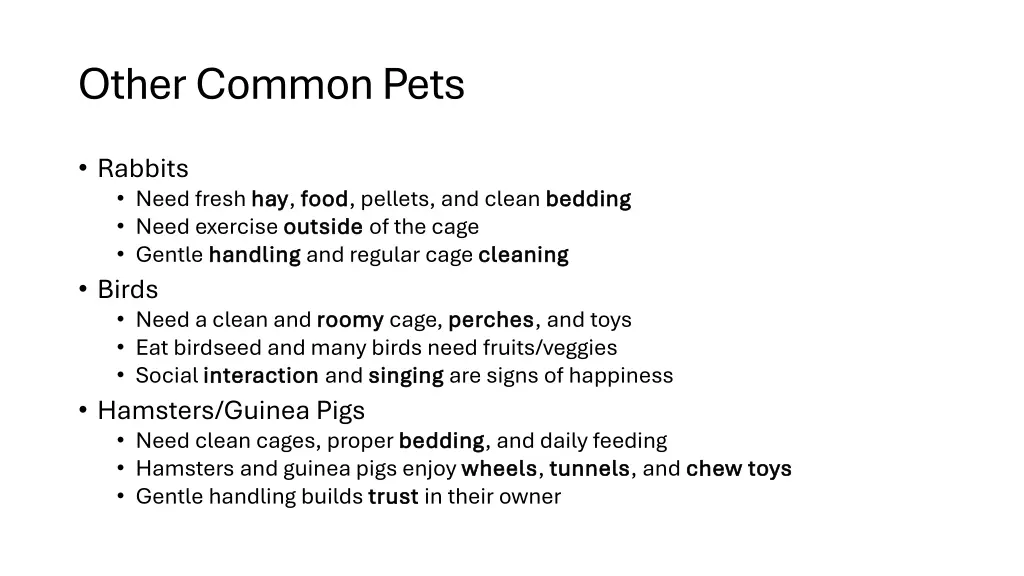 other common pets