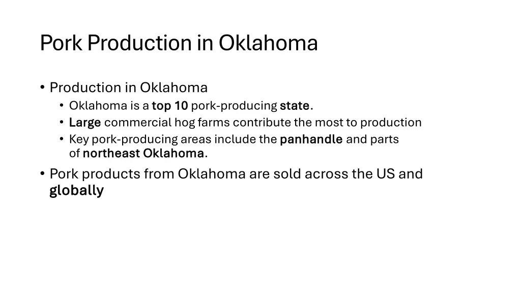 pork production in oklahoma