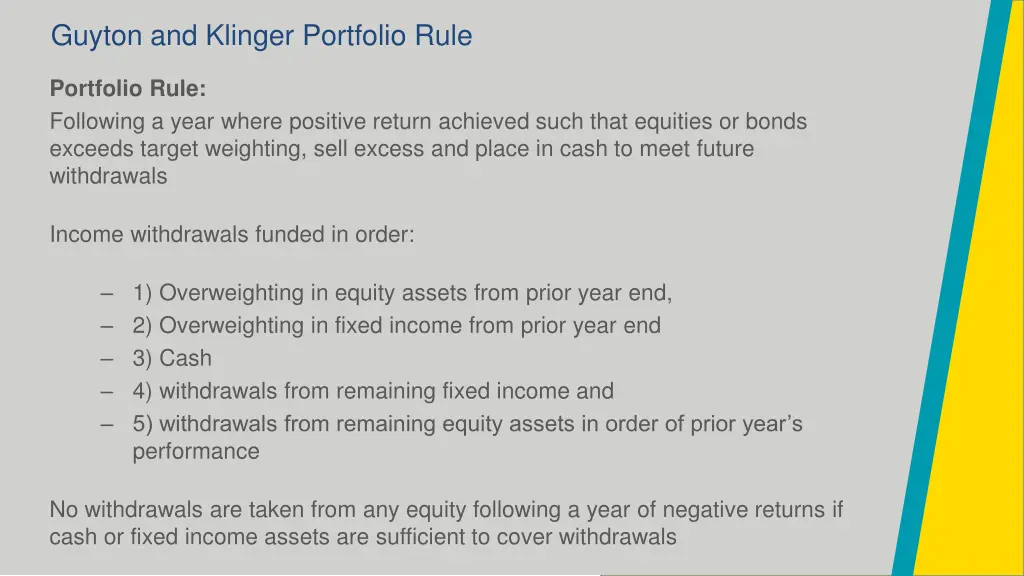 guyton and klinger portfolio rule