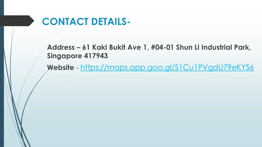 contact details