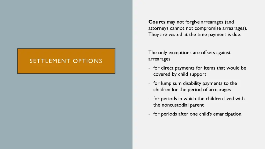 courts may not forgive arrearages and attorneys