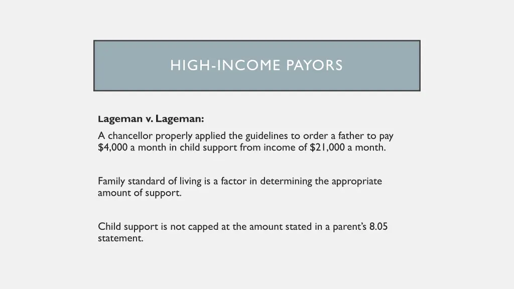 high income payors
