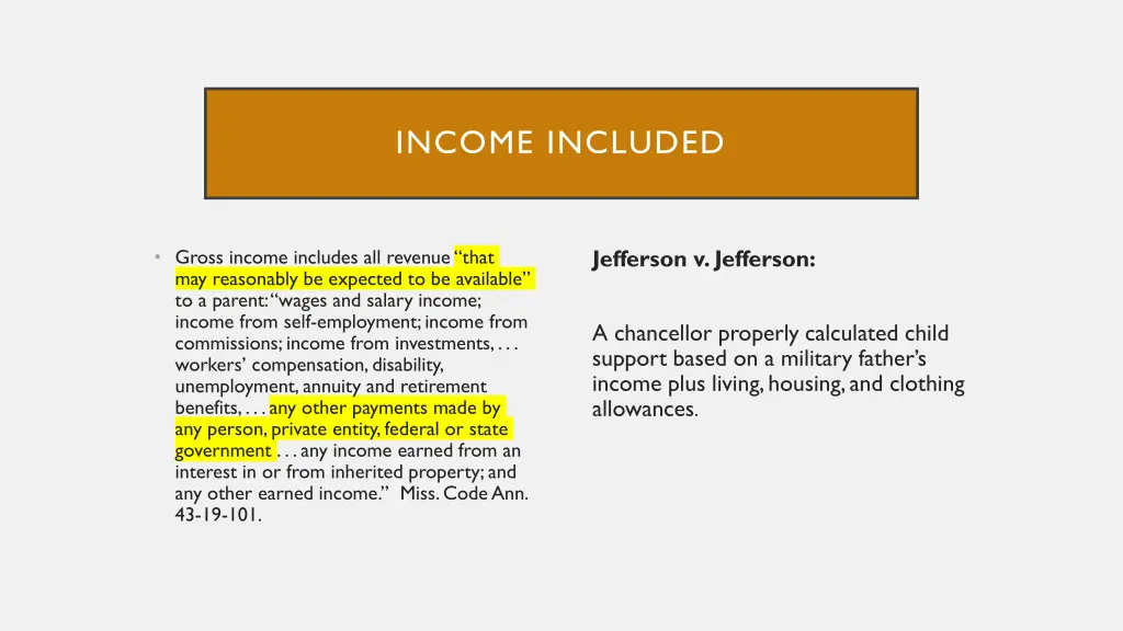 income included