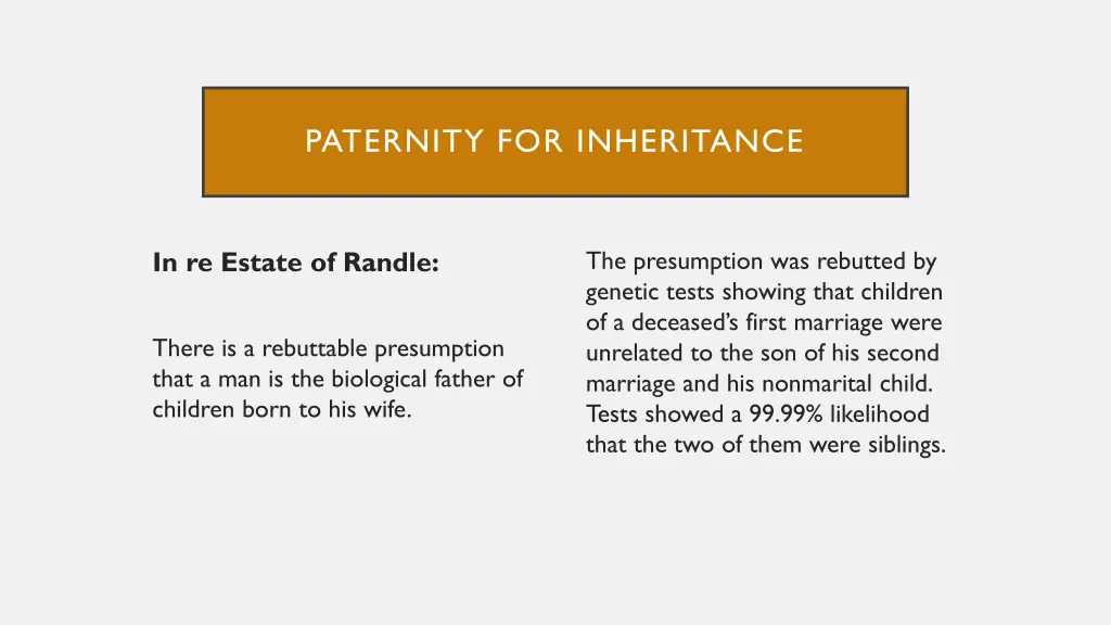 paternity for inheritance
