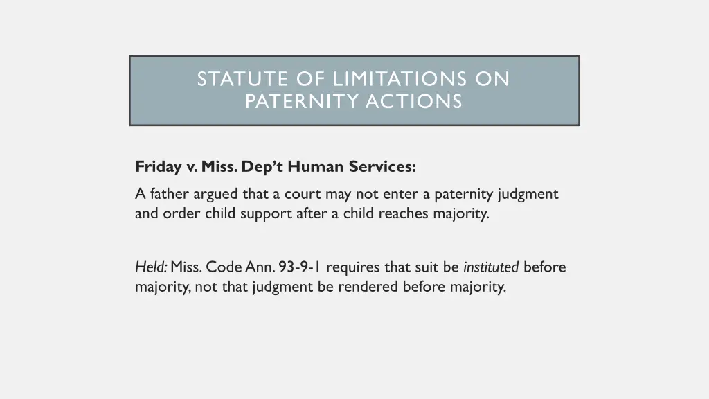 statute of limitations on paternity actions