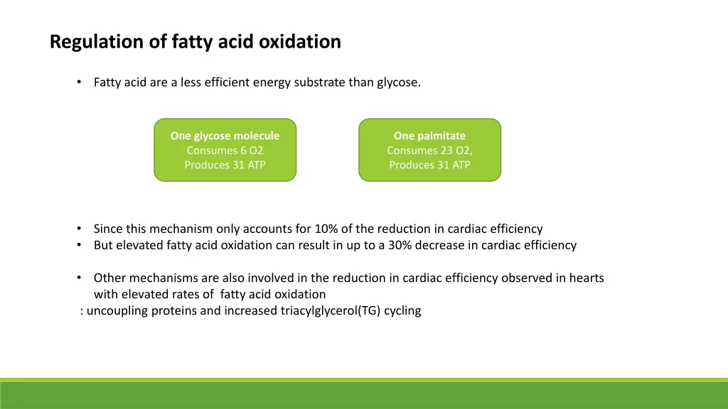 regulation of fatty acid oxidation 1