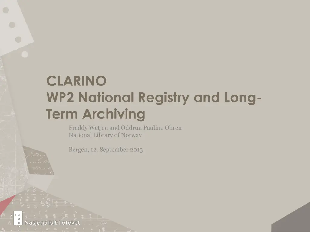 clarino wp2 national registry and long term 1