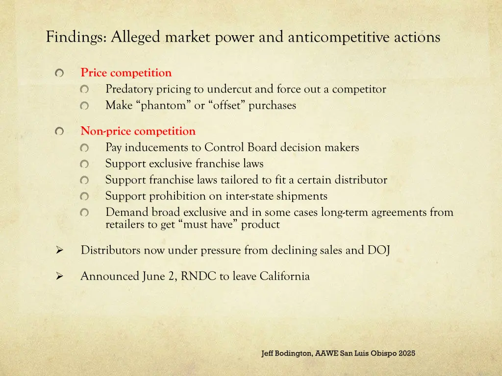 findings alleged market power and anticompetitive