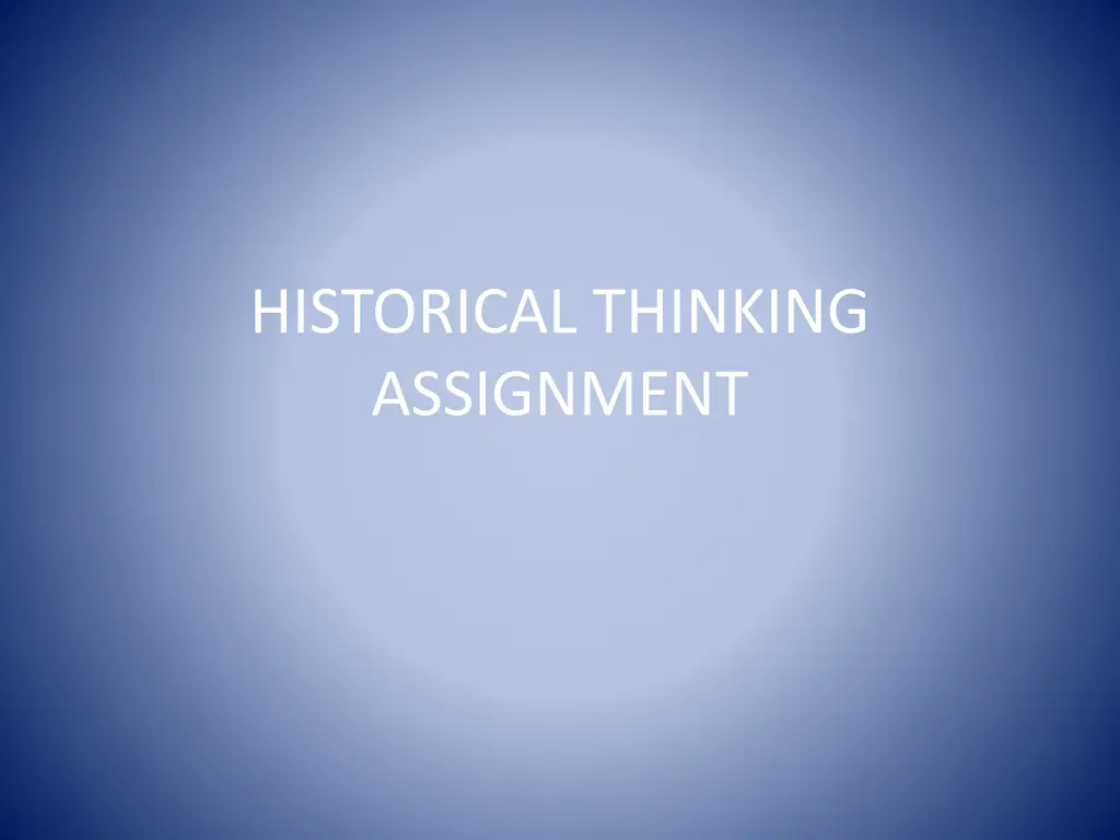 historical thinking assignment