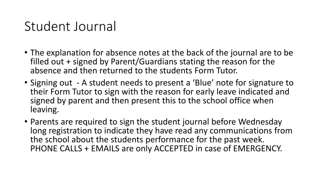 student journal