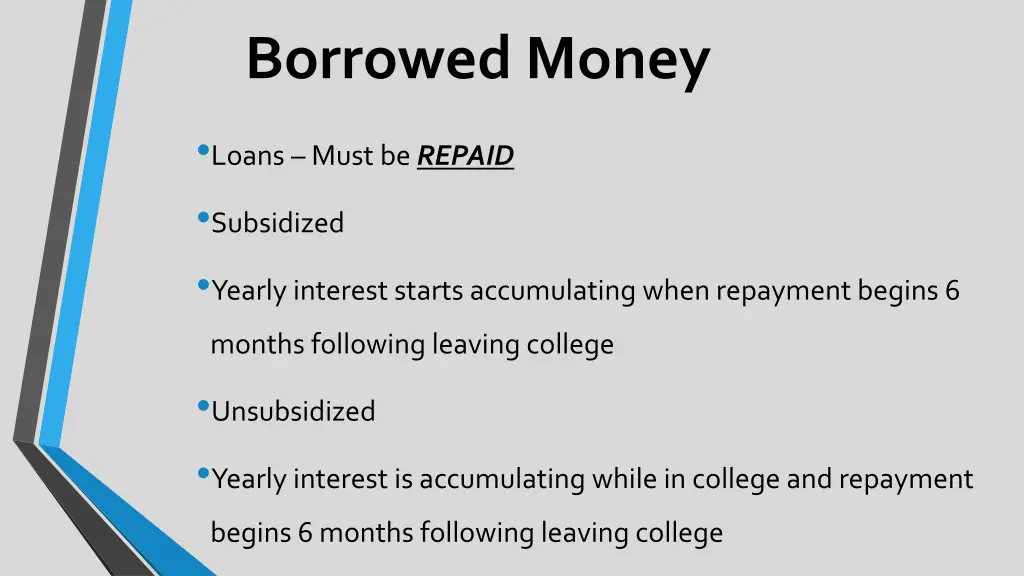 borrowed money