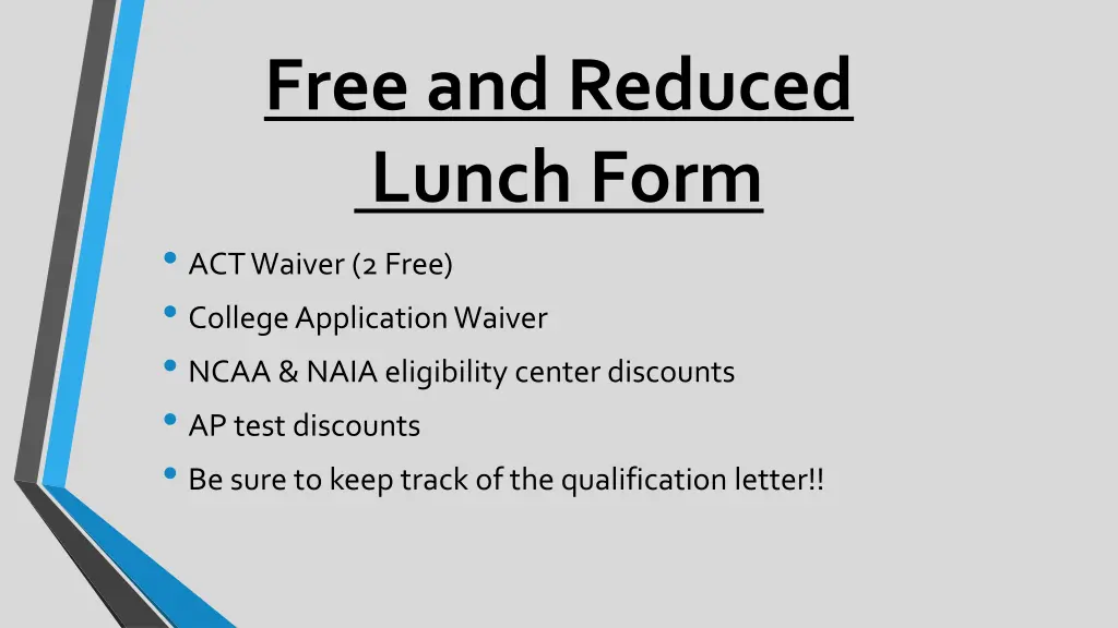 free and reduced lunch form act waiver 2 free