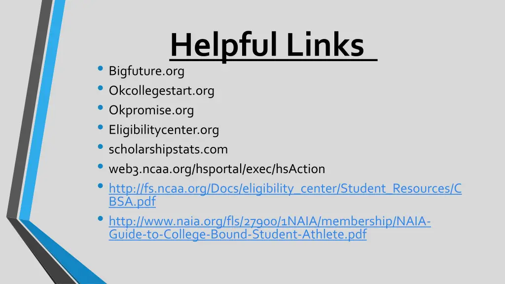 helpful links bigfuture org okcollegestart