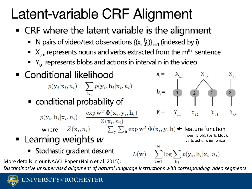 latent variable crf alignment crf where