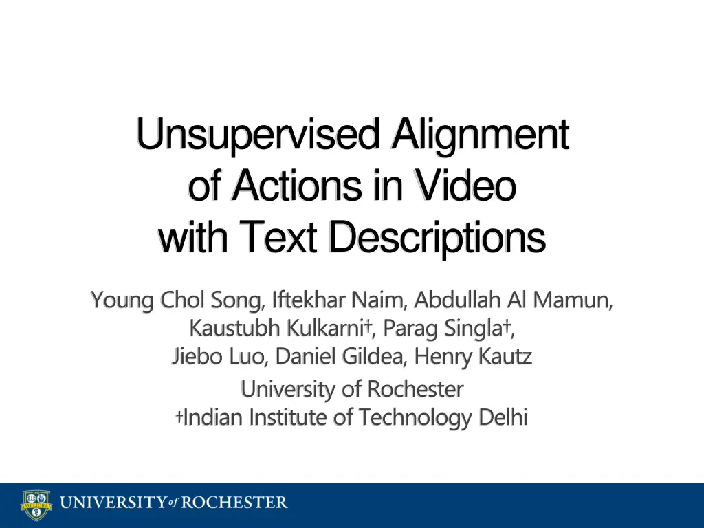unsupervised alignment of actions in video with