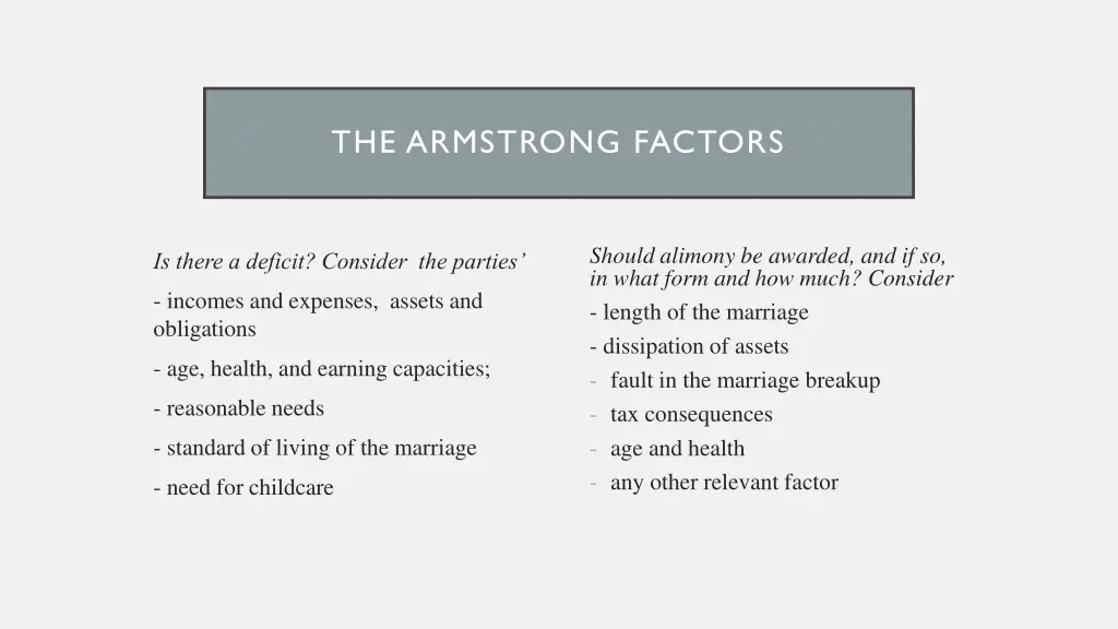 the armstrong factors