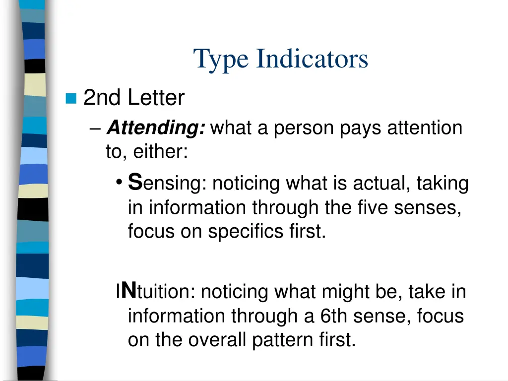 type indicators 1