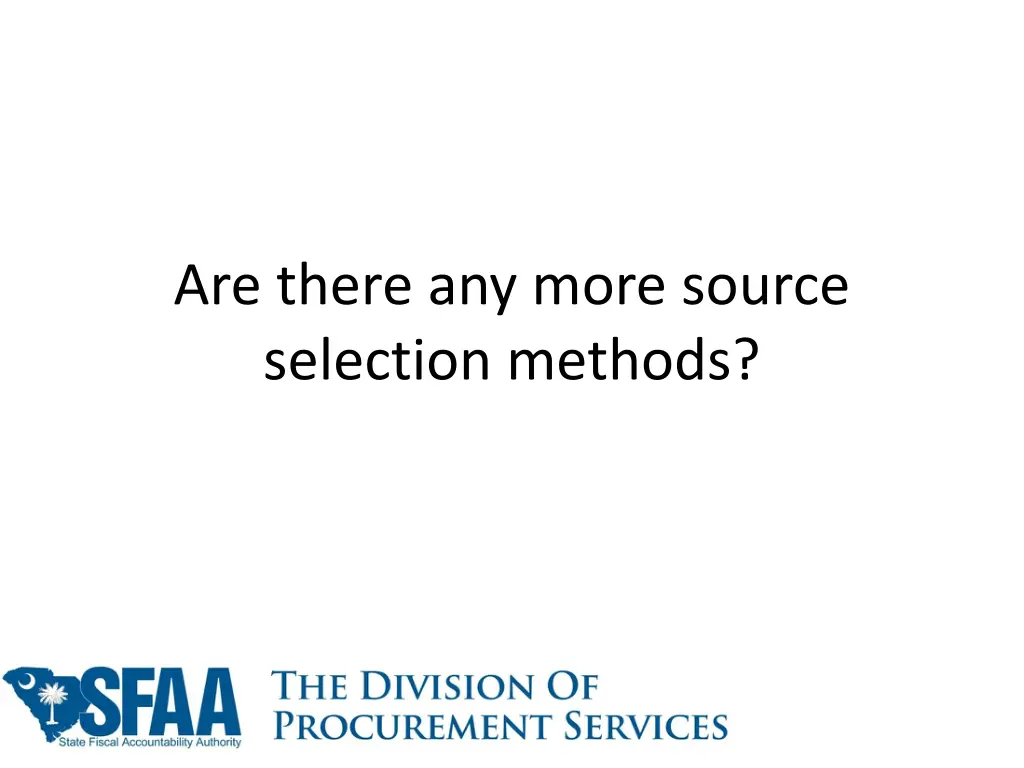 are there any more source selection methods