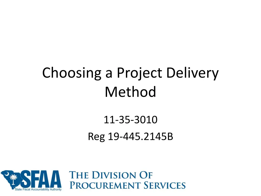 choosing a project delivery method