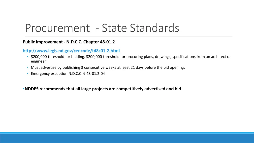 procurement state standards