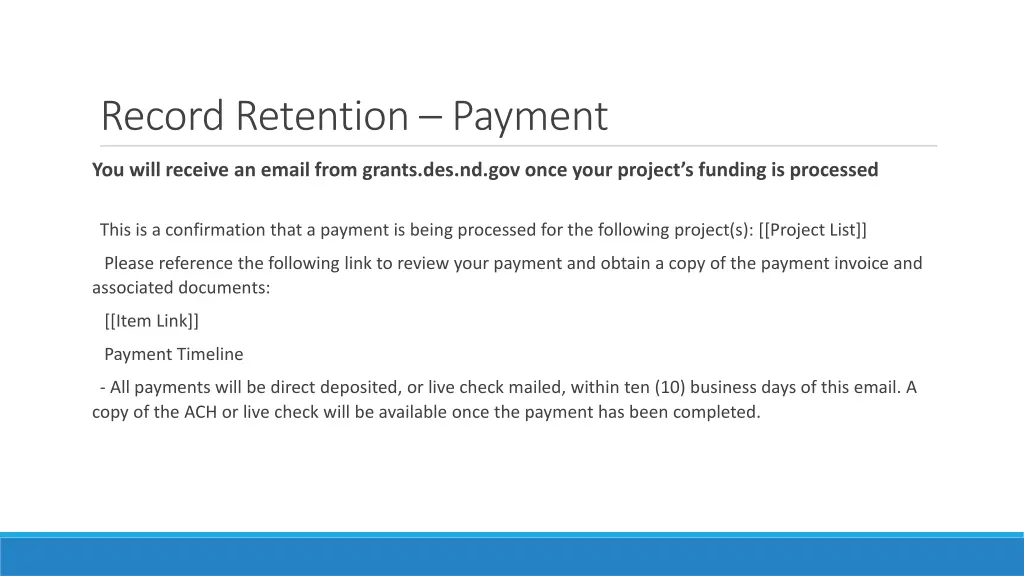 record retention payment