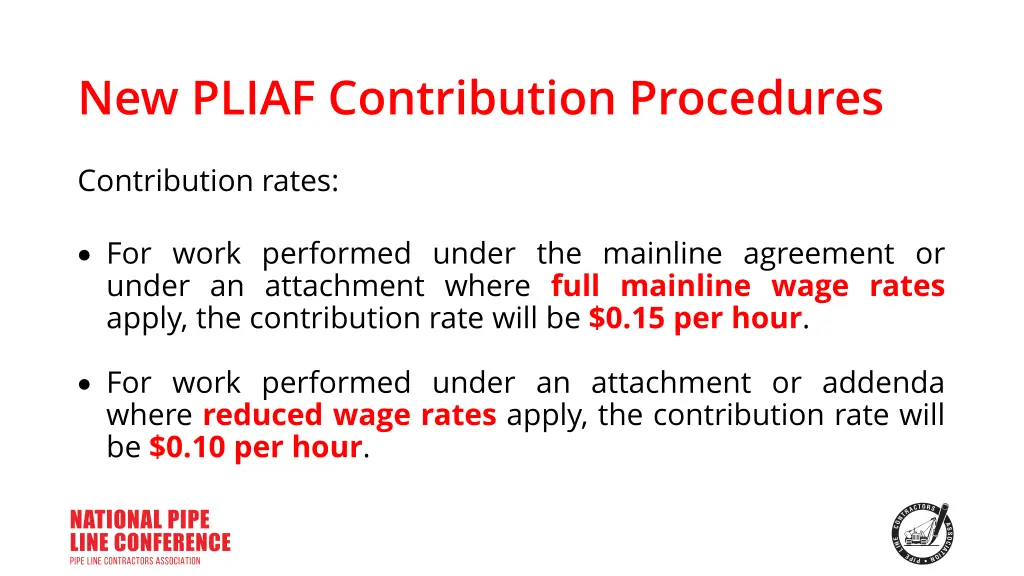 new pliaf contribution procedures 2